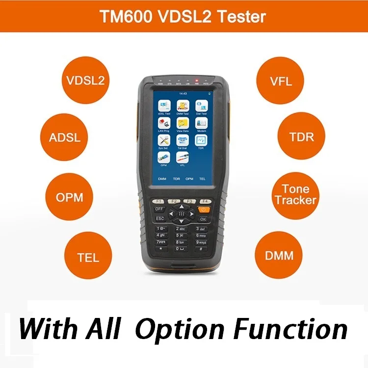 TM 600 VDSL VDSL2 прибор для тестирования ADSL WAN & LAN линия тестера xdsl испытательное