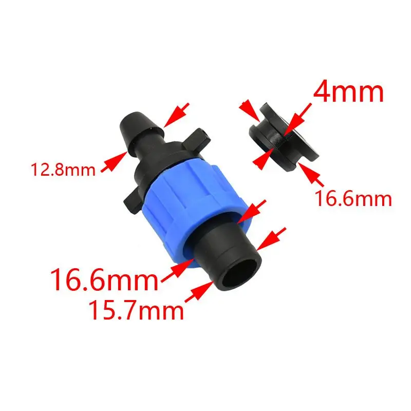 16 мм разъем для капельного скотча 5/" блокировка, капельные фитинги, гайка для парника, оросительная система, 2 комплекта