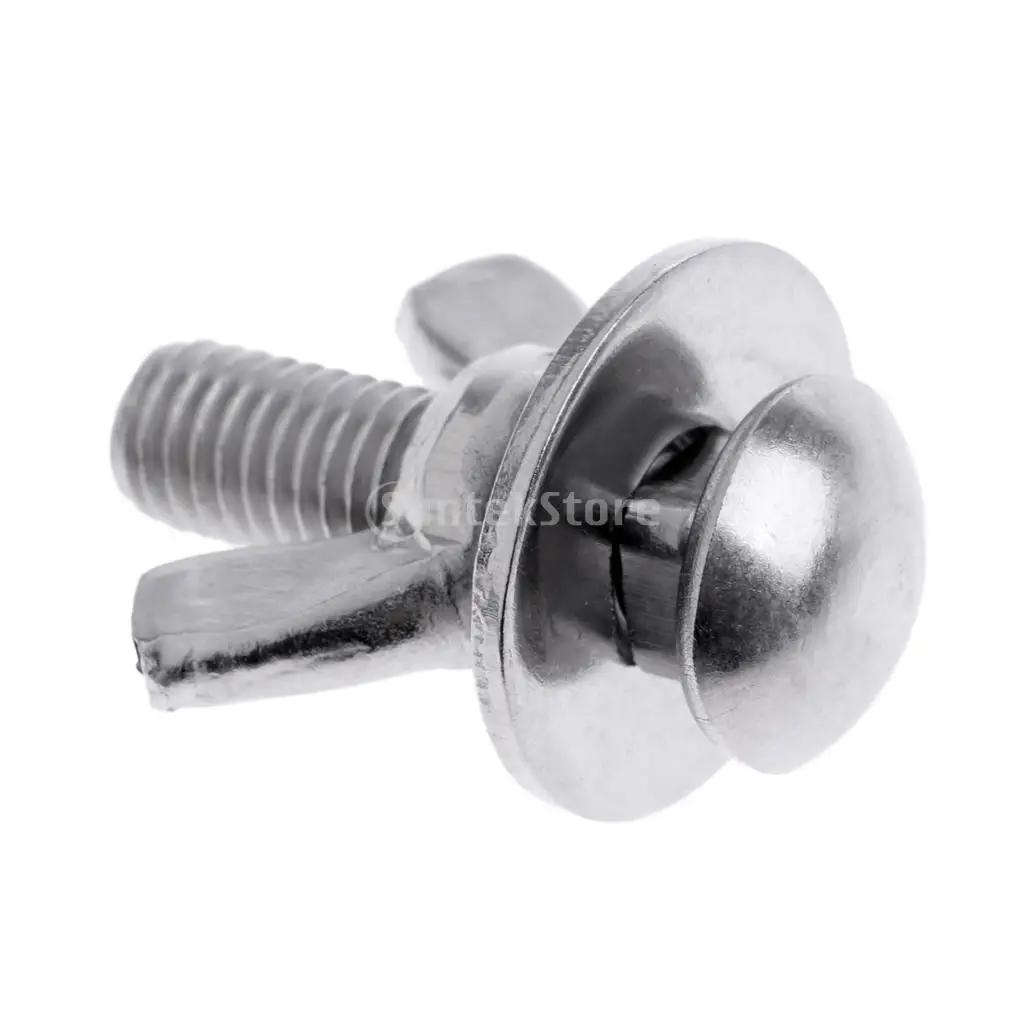 Marine Grade 316 Stainless Steel M8x35mm Thread Wingnut Butterfly Screws Bolts Fixing Parts for Scuba Tech Diving Backplate