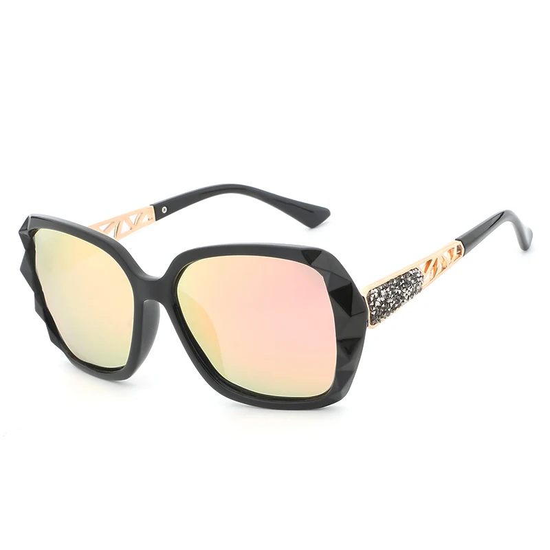 HDCRAFTER модные роскошные женские Поляризованные Солнцезащитные очки женские солнцезащитные очки с коробкой - Цвет линз: black pink