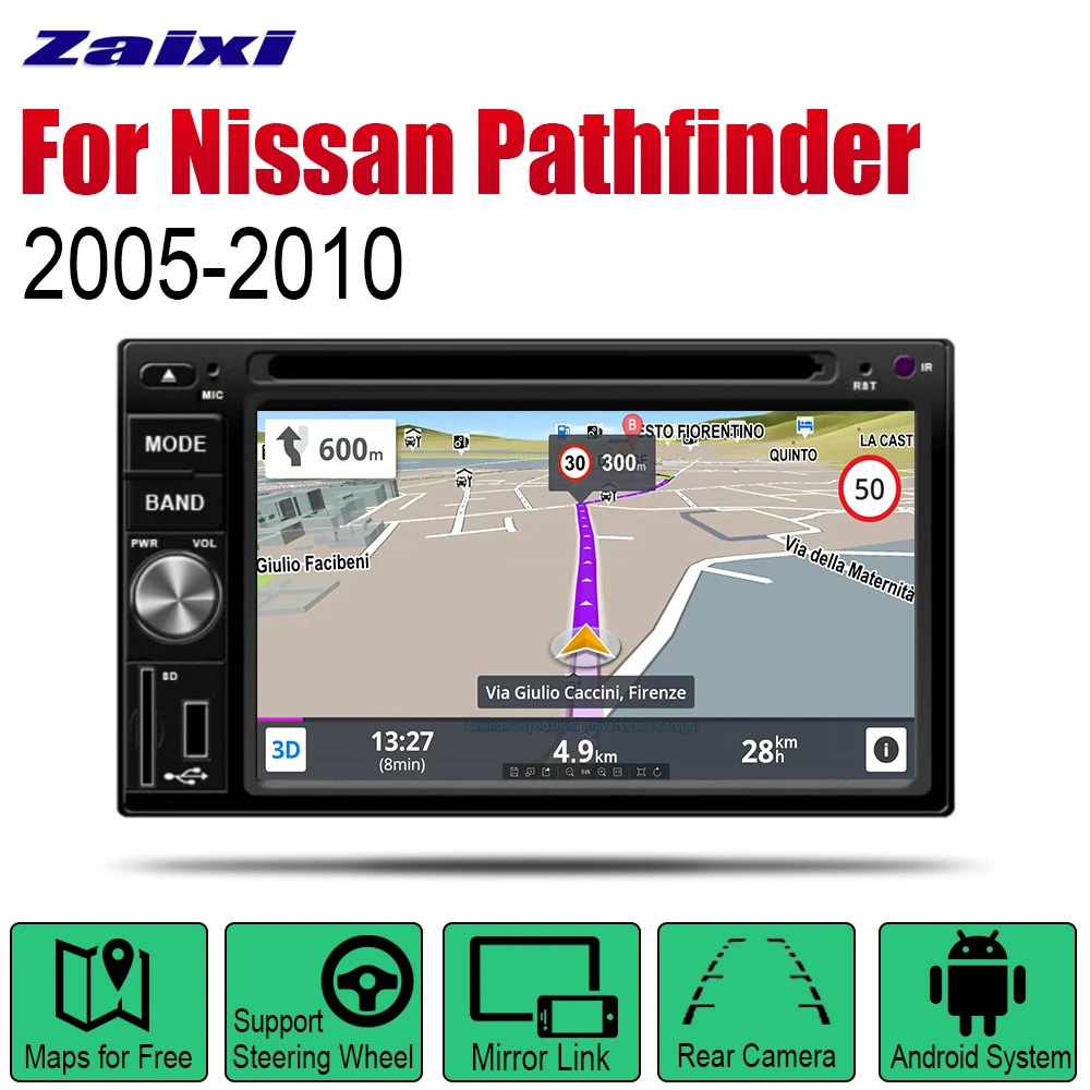 For Nissan Pathfinder 2005 2006 2007 2008 2009 2010 Car Android Player DVD GPS Navigation System HD Screen Radio Stereo WIFI