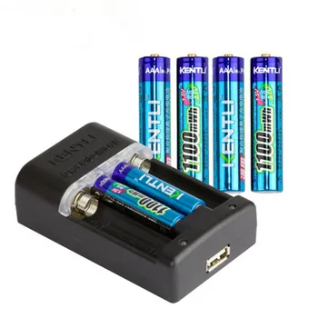 

6 pcs 1.5v 1100mAh AAA rechargeable li-ion lithium battery + Intelligent Fast Charger Own it to save your money