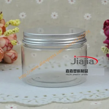 

Cosmetic packaging 150g transparent plastic bottle PET Cream jar,150ml clear PET Food pot with silver aluminum cap
