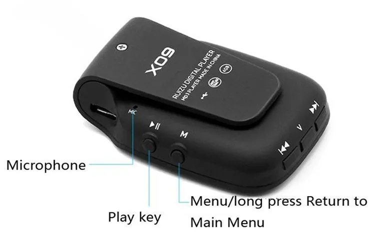 RUIZU X09 MINI MP3 Player Running Sports Clip Mp3 Walkman Support TF Card Music Player With 1.5 inch Screen E-Book Recording FM (12)