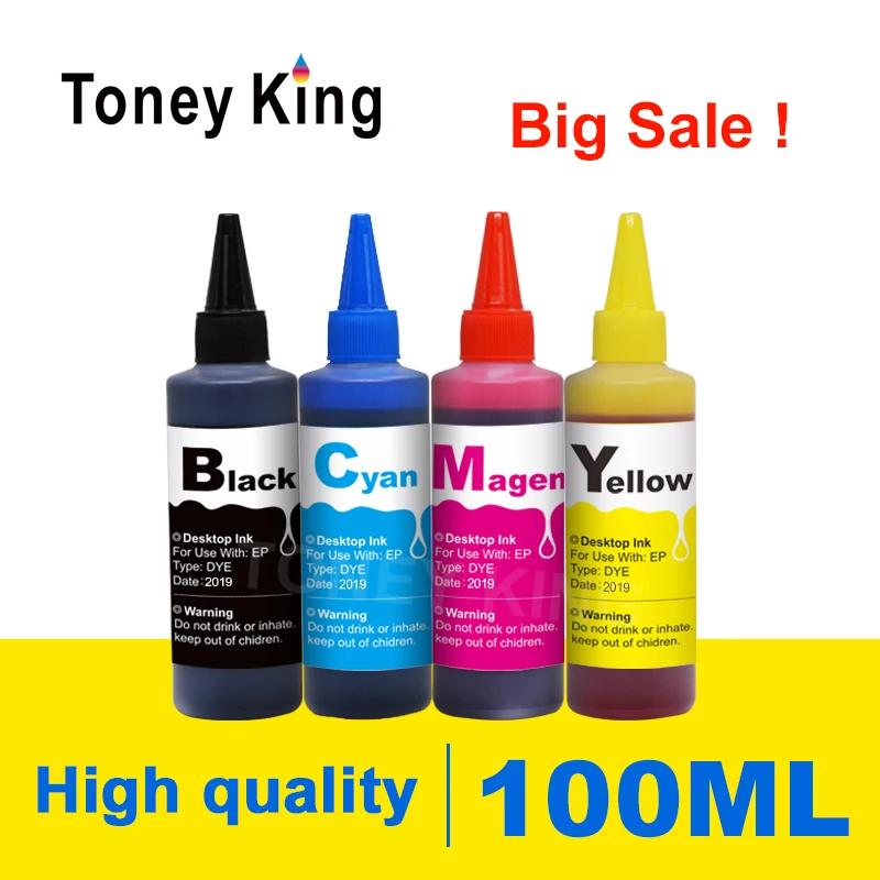 Toney universal(Король 4 цвета 100 мл Краска для картриджа комплект для hp 300 XL для hp 300 чернильный картридж D1660 D2560 D2660 D5560 F2420 F2480 принтер