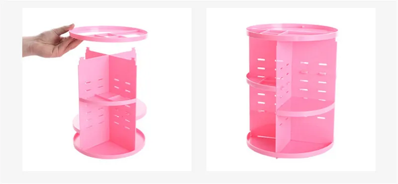 Пластиковые 360 вращающиеся органайзеры для макияжа, косметическая коробка для хранения, органайзер для женщин, настольный органайзер для макияжа, держатель для макияжа в ванную комнату