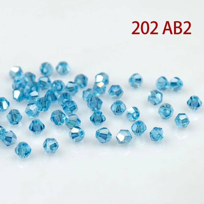 Кристалл AB Bicone Beads 5328/5301 100 шт./лот 4 мм чешские хрустальные бусины россыпью/граненые стеклянные бусины для одежды «сделай сам» - Цвет: 202AB2