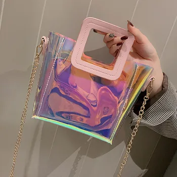 

New Elegant Shoulder Bag Women Wild Simple Messenger Bag For Girls 2019 Transparent Package New 2PC Shoulder Jelly Bag k604