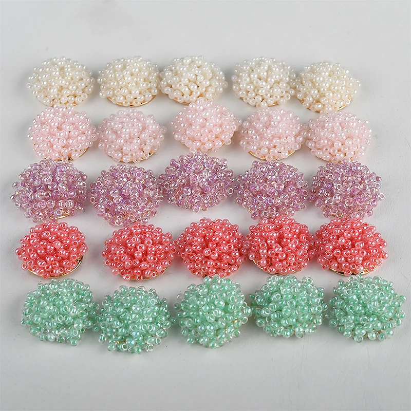

Min order 10pcs/lot color handmade sewing beads decoration geometry rounds shape fashion beads diy jewelry earring accessory