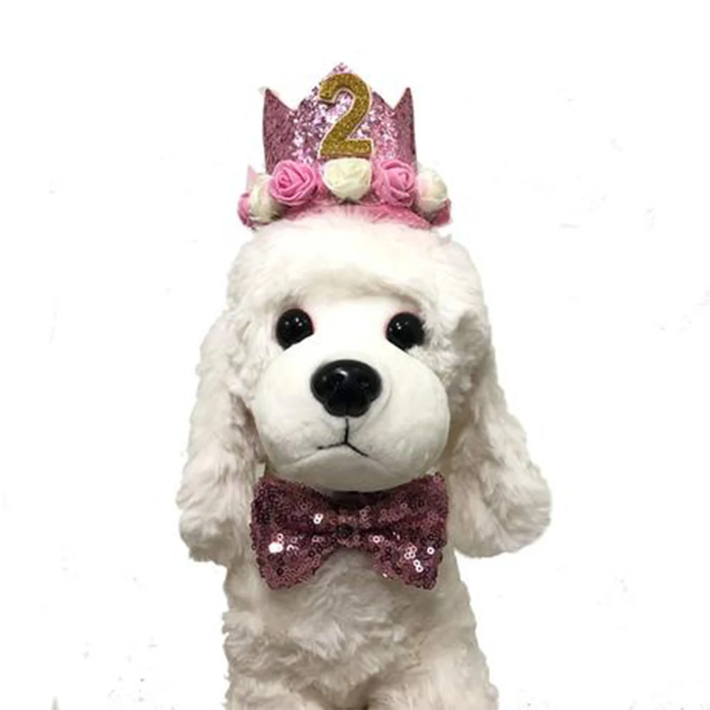 Собаки праздничный колпак декоративные с принтом короны Форма ободок в виде зверушки головной убор для собак Pet аксессуары для волос