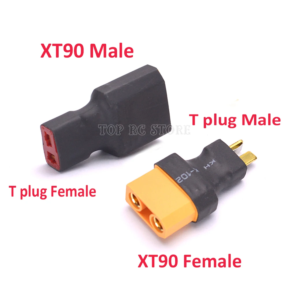 2 Pares Sin Cable Hembra Traxxas Male T-Plug Deans Conector de Batería