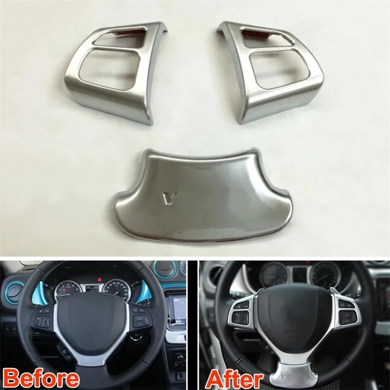3Pcs-ABS-Interior-Steering-Wheel-Decoration-Moulding-Button-Frame-Cover-Trim-Fit-For-Suzuki-Vitara-2016