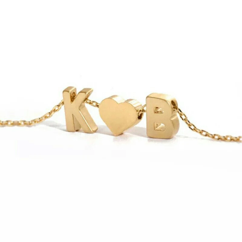 Heart Initial Pendants Necklaces Personalized Letters A To Z Necklace Name Jewelry For Women Men Girlfriend Lover Couple Gifts | Украшения