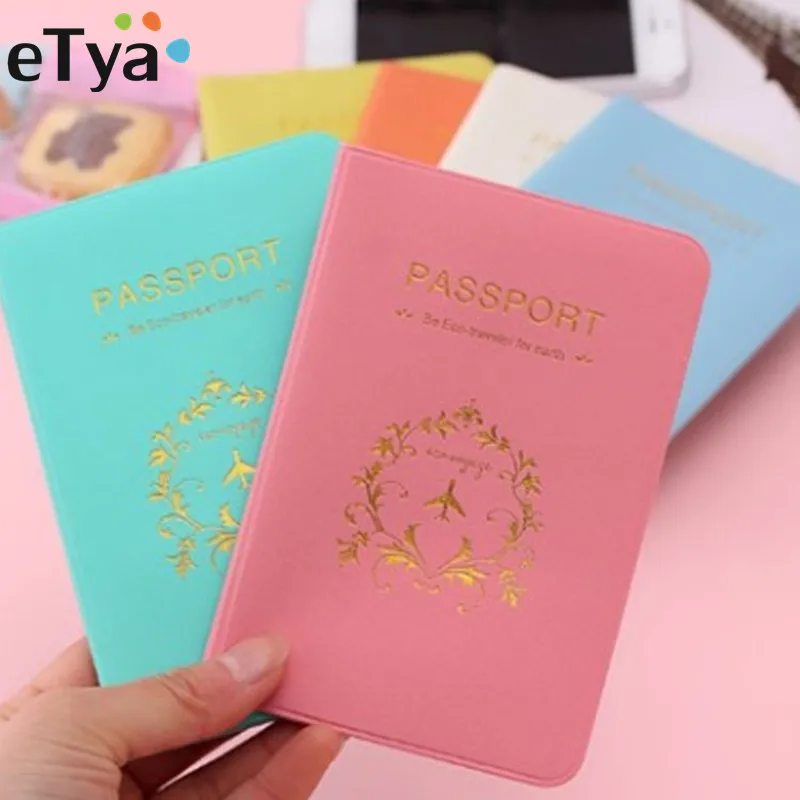 eTya Passport Cover Russia Travel Leather Women Men Cute Passport