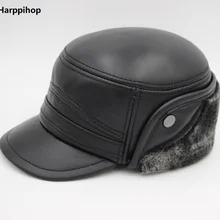 Натуральная кожа Регулируемая Военная шапка зимние теплые ветрозащитные шляпы для женщин/мужчин большие скидки
