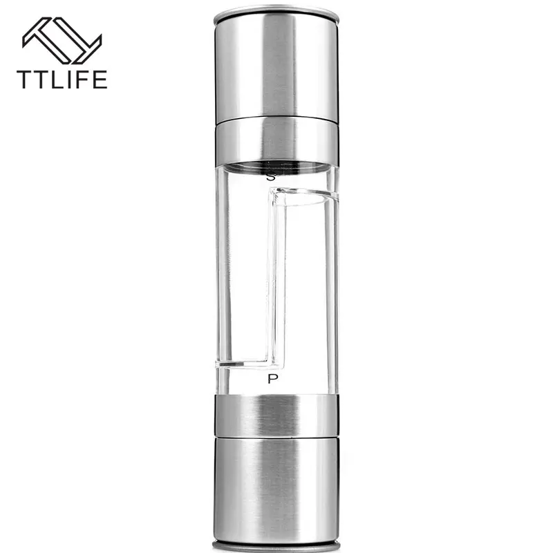 1//2pc Stainless Steel Manual Salt /& Pepper Mill Herb /&Spice Grinder Hand Shaker