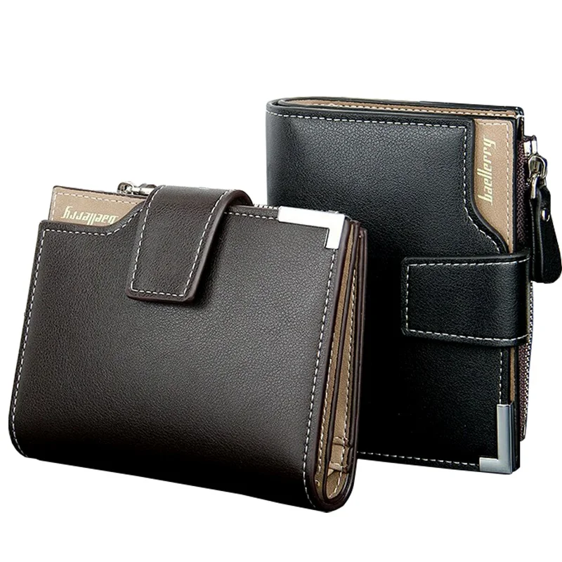 

2019 Hot Wallet men leather men wallets purse short male clutch leather wallet mens coin pocket trifold purse card holder hasp