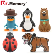 Милые животные USB флеш-накопители 16GB мультфильм собака Флешка 32GB персонализированные 4GB 8GB карта памяти, Флеш накопитель I Flashdisk забавные подарки
