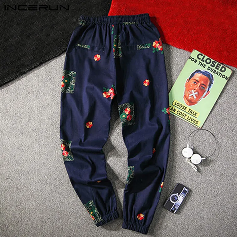 INCERUN модные Повседневное брюки Для мужчин с эластичным поясом Для женщин брюки уличная одежда в стиле хип-хоп джоггеры корейские шаровары