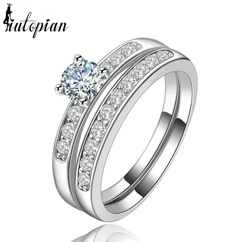 

Iutopian Genuine Austria Crystal Ring/jewelry rings for women/double ring With Austrian Crystal Stellux 1#RG95702