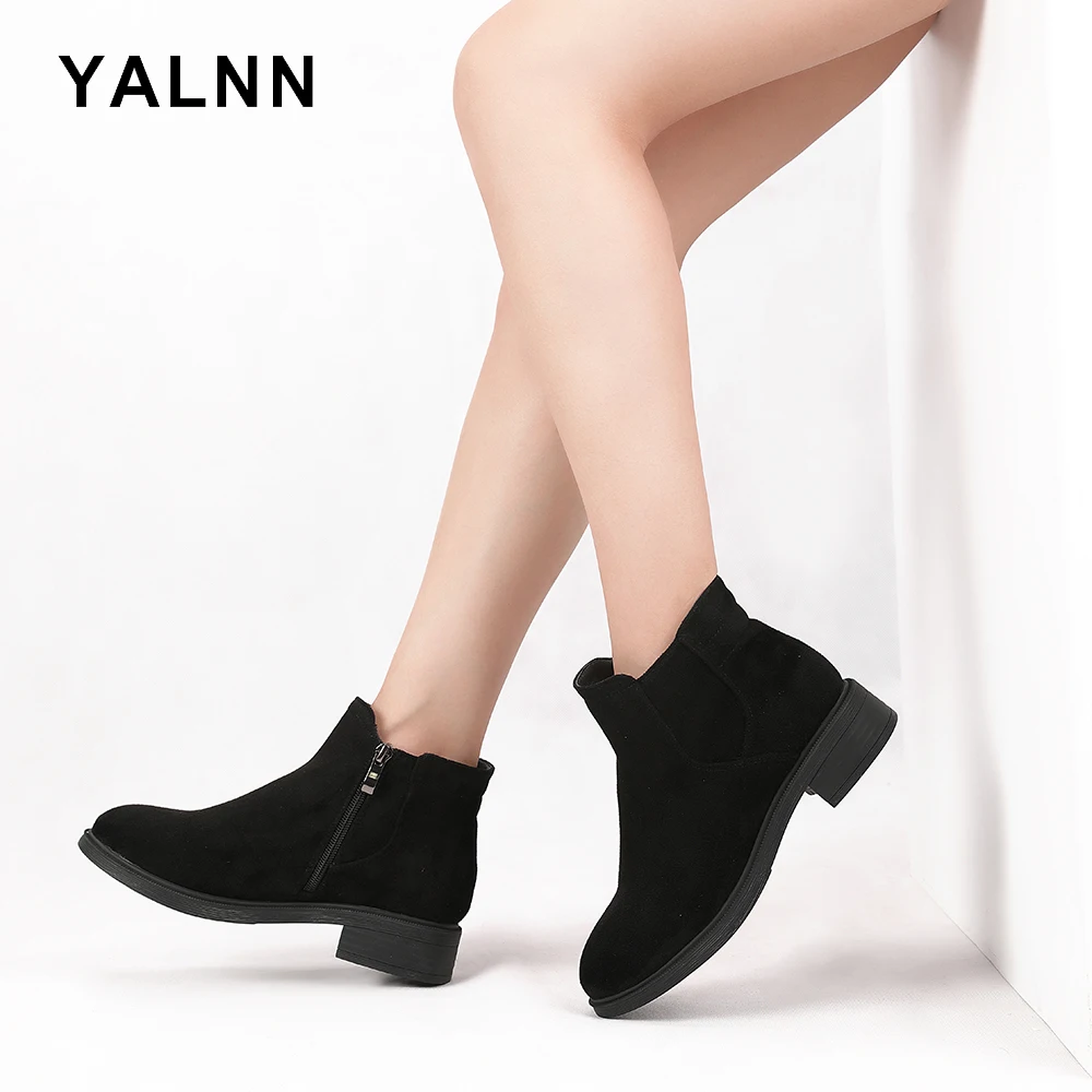 

YALNN Women Shoes Winter Women Boots Rubber Women Casual Shoes Female Winter Chelsea Boots Women Ankle Boots Chelsea Plus Size