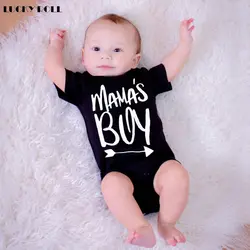 LUCKY ROLL/Детский костюм для новорожденных, хлопковое боди для маленьких мальчиков и девочек, комбинезоны с надписью «Mama's Boy», летняя одежда