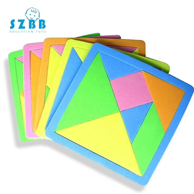 

SZ STEAM Learning Education Puzzle Toys For Children Brain EVA 3d Puzzle Tangram Teaser Tetris Geometric Shape Jigsaw Game