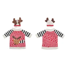 Праздничное Рождественское украшение бутылочные крышки красного вина обертка в виде свитера Одежда шапки Санта Клаус рождественские домашние Декорации для вечеринок