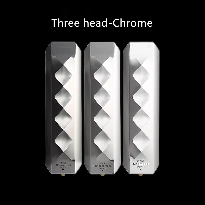 

Wall-mounted hotel toilet bathroom manual three heads Hotel bathroom liquid soap dispensers