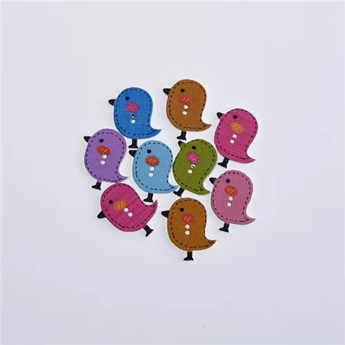 colorful chicken 50 шт смешанные животные 2 отверстия деревянные пуговицы для скрапбукинга поделки DIY Детские аксессуары для шитья одежды пуговицы украшения - Цвет: colorful chicken