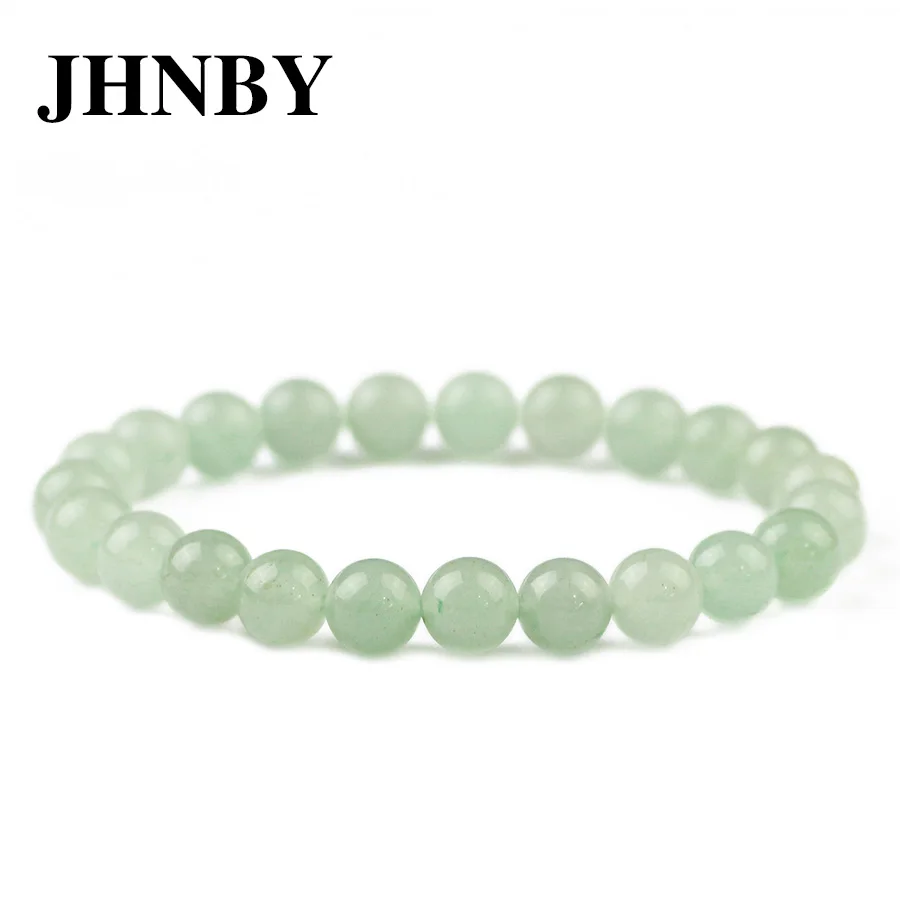 

JHNBY Natural Green Aventurine Stone Bracelet&Bangle Unisex 6/8/10/12MM Beads Lucky Braided/Elastic Rope Trendy jewelry Dropship