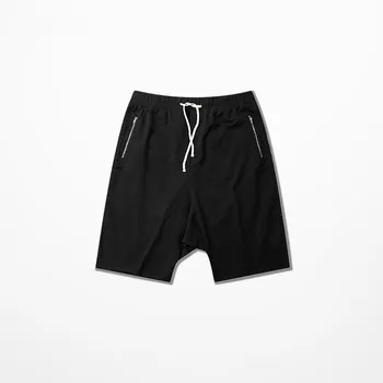 

GMANCL Mens High Street Hip hop Drawstring Summer shorts Zipper pocket Loose High quality Bermuda Homme Casual Beach shorts