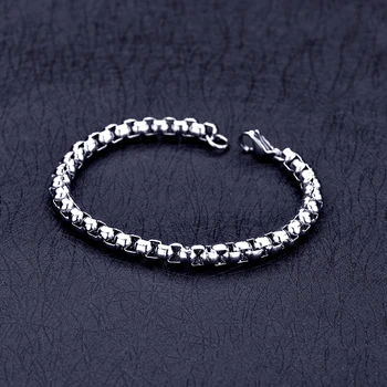 

Wholesale Low Price Stainless Steel Silver Color 4MM 6MM Chain Bracelet & Bangles Fashion Men's Party Jewelry Christmas Gift