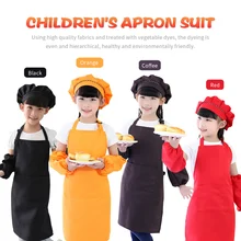3 шт./компл. Детский фартук дети рукав шляпа Карманный Детский сад кухня выпечки живопись приготовления Напитки Еда Enfant Tablier Delantal