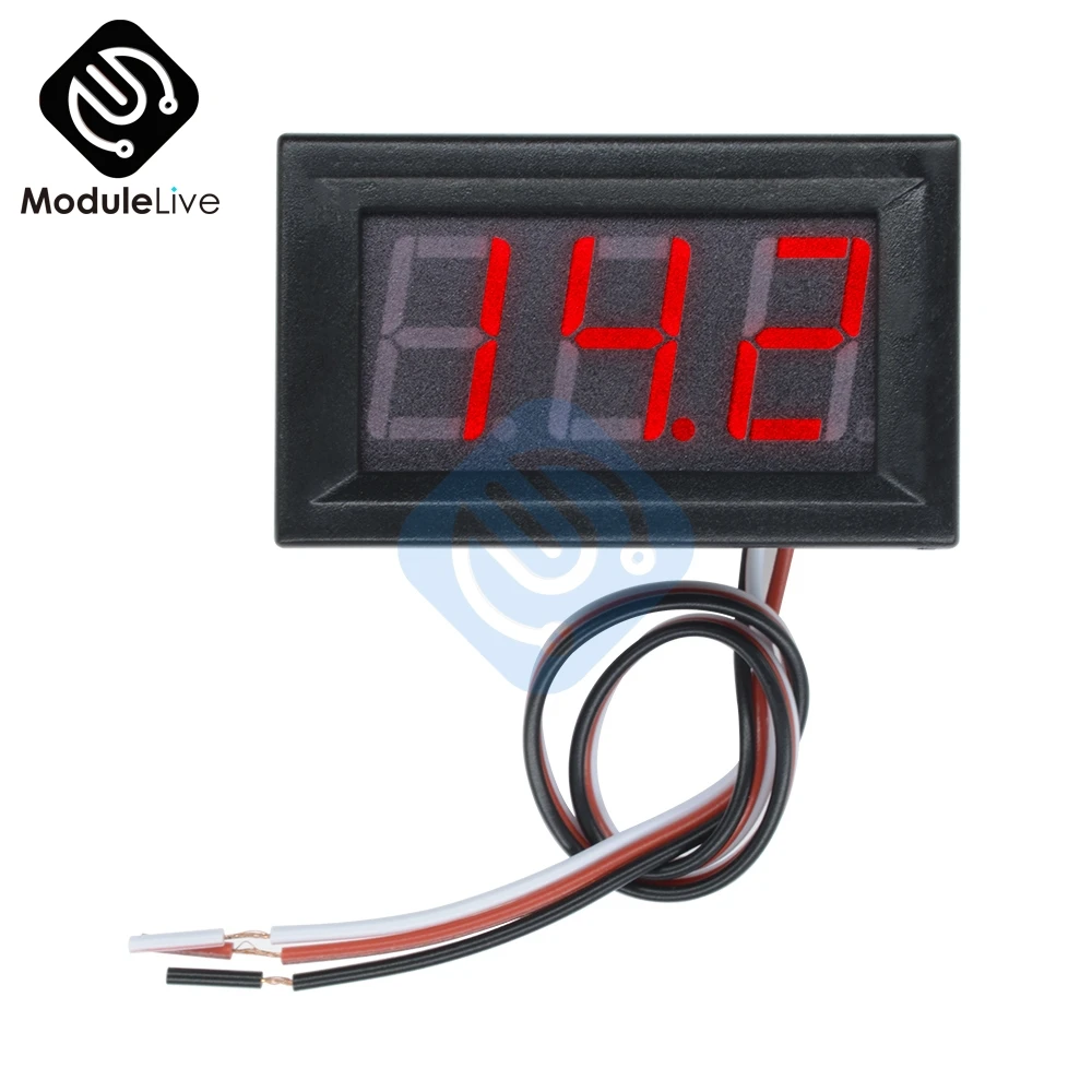 

0.56" 0.56 Inch DC 4.5/4.7/5~30V Red LED Display Panel Voltage Meter Voltmeter 3 Wires 3 Three Digital Voltage Meter