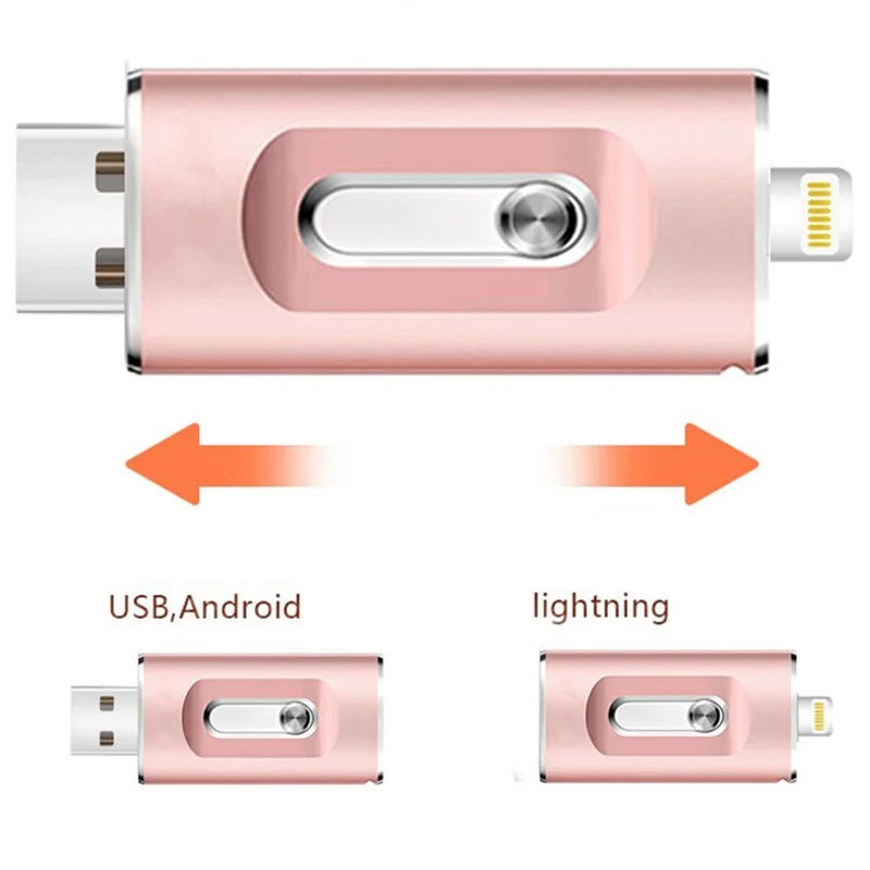 3 в 1 OTG USB флэш накопитель 32 ГБ/64 Гб/128 ГБ Кле флеш usb Гб металлический 64 memoria палка