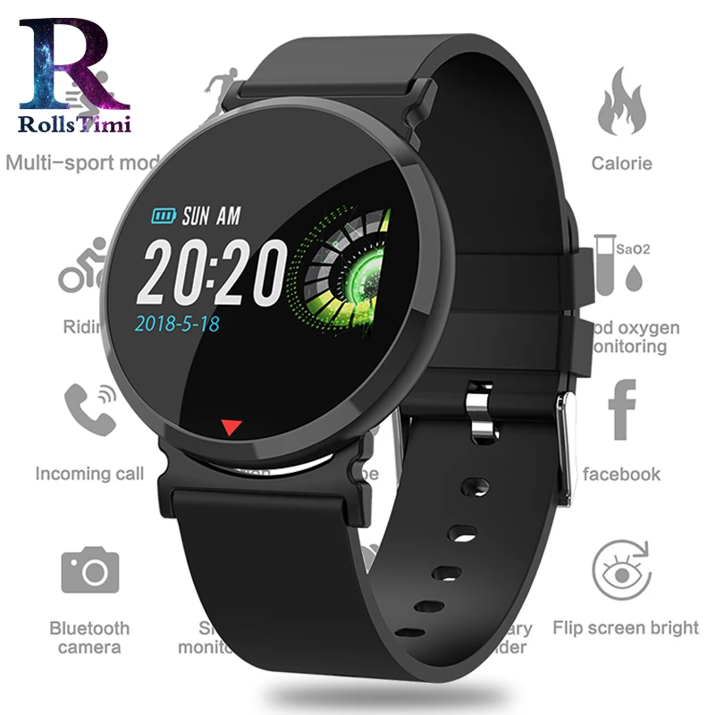 

RollsTimi Color Screen Smart Watch Waterproof Smart Wristband Heart Rate Monitor Smart Bracelet Fitness Tracker Wristwatch mens