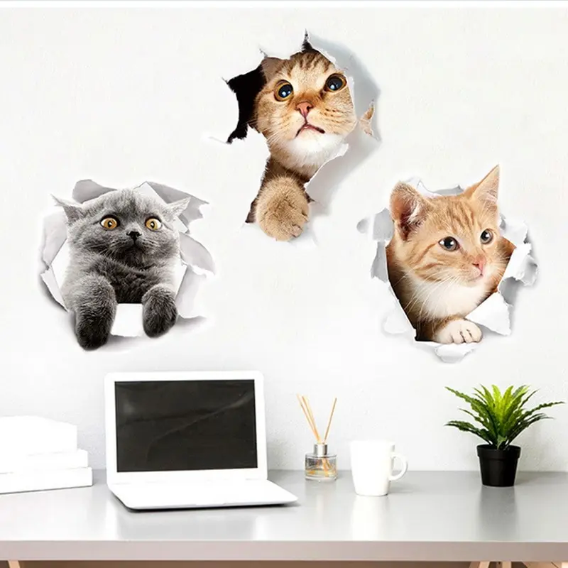 Hoomall 3D стикер на стену милый кот собака туалет гостиная домашний декор Кухня