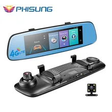 Phisung E06 4 г Автомобильный видеорегистратор 7.84 “Touch ADAS Remote Monitor Зеркало заднего вида с DVR и камера Android два объектива 1080 P WI-FI dashcam
