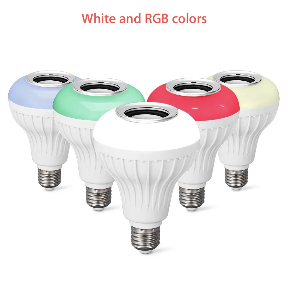 Умная лампа E27 LED RGB света Беспроводной музыка светодиодные лампы bluetooth Цвет Изменение лампы приложение Управление смартфонов IOS и Android