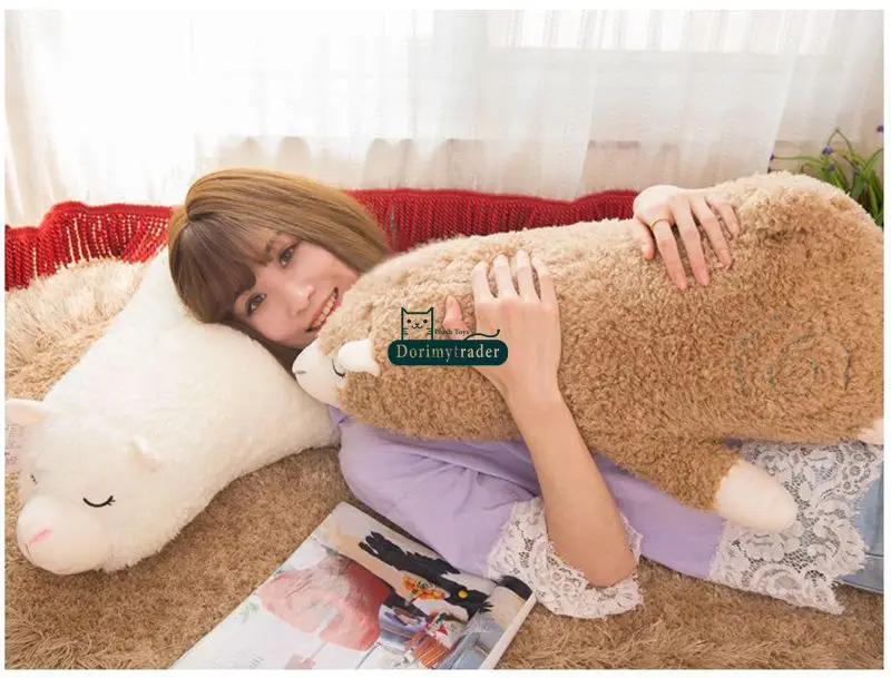 Dorimytrader Hot New 70cm Giant Soft Cartoon Alpaca Plush Pillow 28'' Big Stuffed Animal Sheep Toy Sleeping Pillow Lover Gift DY61581 (19)