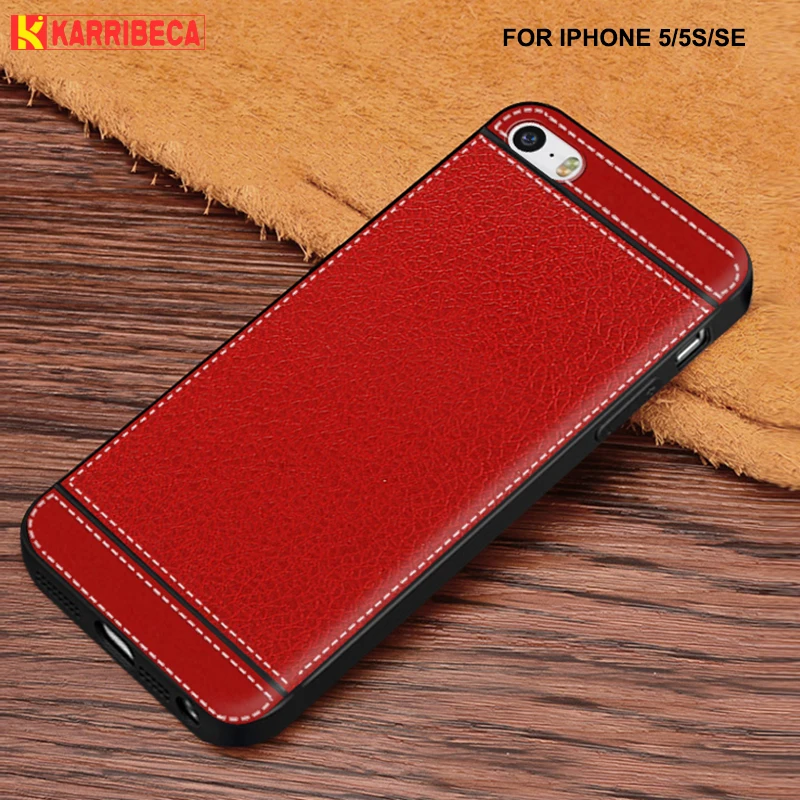 

Litchi pattern cortex silicone case for iphone 5 lychee leather matte soft tpu cover for iphone 5s se coque etui kryty tok skal