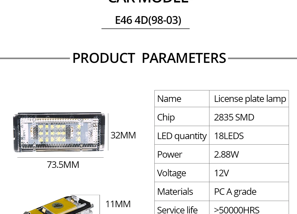 LED Number Plate Light for BMW E46_02