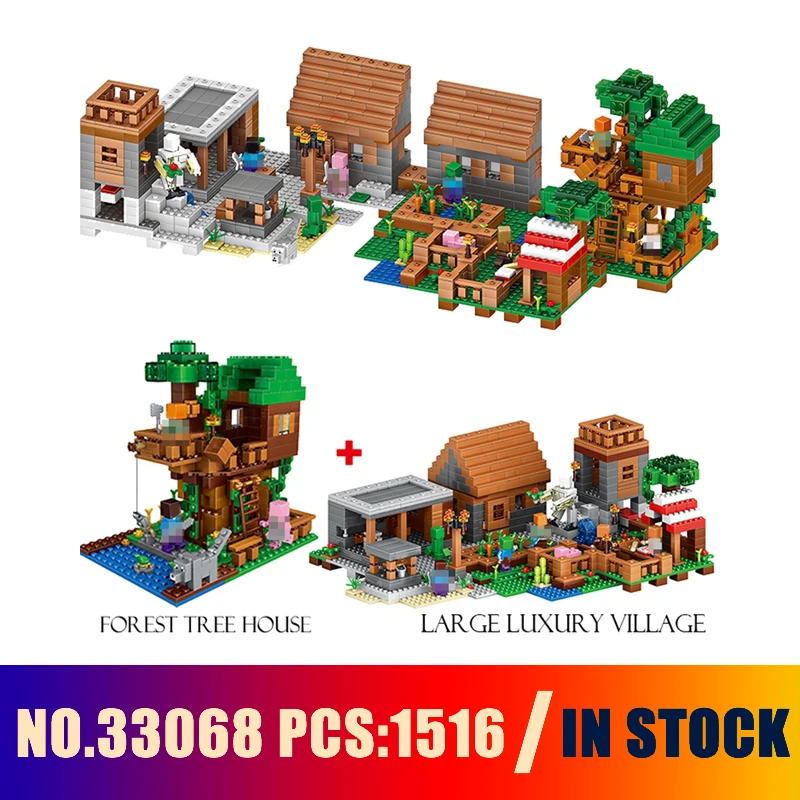 

Compatible with lego Models building toy 33068 1516PCS My World The Village & Jungle Tree House Building Blocks toys & hobbies