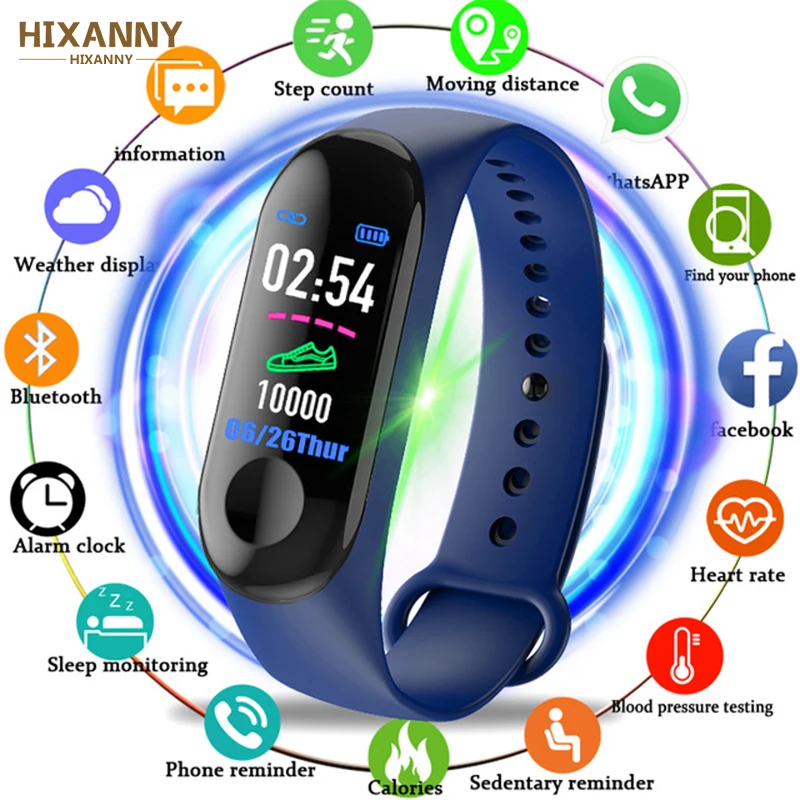 

2019 Smart Watch Waterproof Fitness Bracelet Blood Pressure Heart Rate Monitor band Bluetooth Push for Xiao mi IOS Android Phone