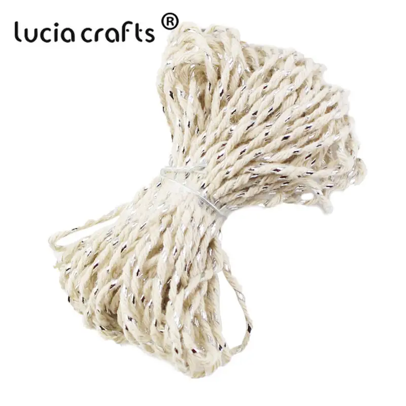 Lucia crafts распродажа! Двойной Цветной хлопковый шпагат для пекаря, хлопковые шнуры, нитка для шпагата, сделай сам, 10 м/упак. W0403 - Цвет: C5 Beige and Silver