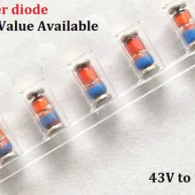 200 шт ZMM43V/ZMM47V/ZMM51V/ZMM56V/ZMM62V/ZMM68V/ZMM75V 1/2 Вт зенеровский диод LL34 62 в 68 в 75 в 43 в 47 в 51 в 56 в диоды 0,5 Вт