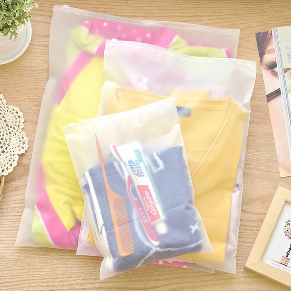 Variety of Sizes Matte Clear Zip Lock Plastic Package Bag For Clothes