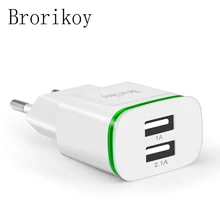 USB Charger for iPhone 6 7 LED Liget 2 Ports 5V 2A EU Plug Chargers Adapter Mobile Accessories Wall Charging For Xiaomi Samsung