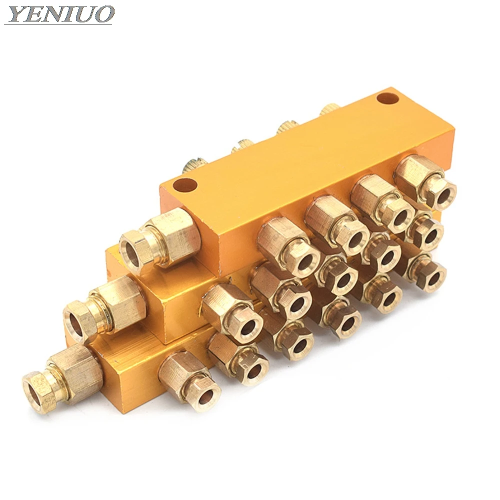 Lubrication Valve Brass Adjustable Lube Oil Distributor Value Manifold